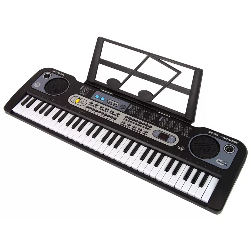 LEAN TOYS Keyboard mit Mikrofon Musikinstrument für Kinder Schwarz