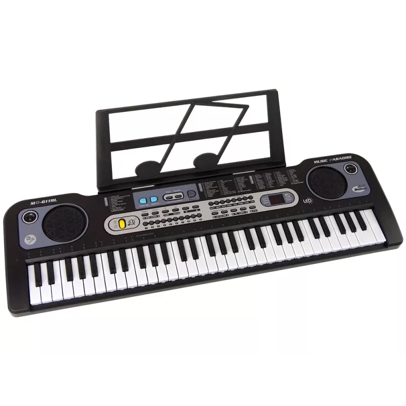 LEAN TOYS Keyboard mit Mikrofon Musikinstrument für Kinder Schwarz