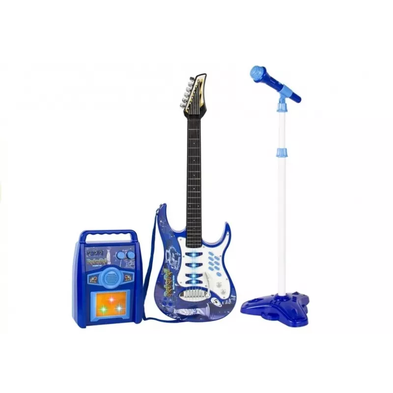 LEAN TOYS Kinder-Spielzeug-Gitarrenverstärker mit Mikrofon und MP3-Eingang - ab 3 Jahren Musikinstrumenten-Set