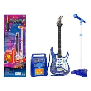 LEAN TOYS Kinder-Spielzeug-Gitarrenverstärker mit Mikrofon und MP3-Eingang - ab 3 Jahren Musikinstrumenten-Set