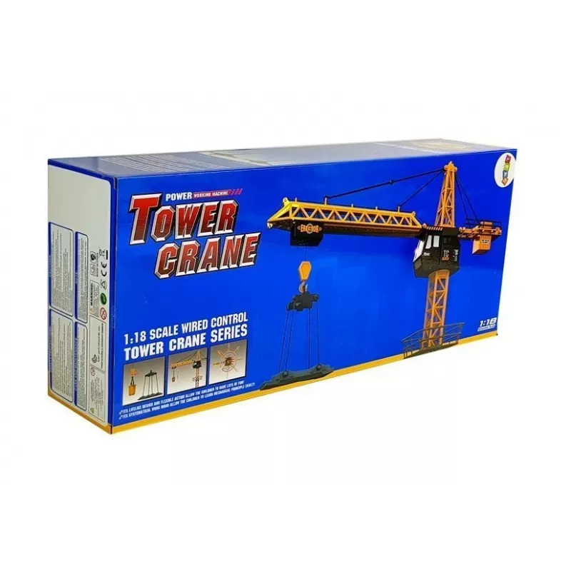 LEAN TOYS Großer Baukran mit verstellbarem, ferngesteuertem Haken, 182 cm