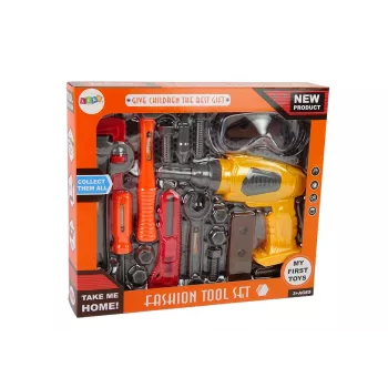 LEAN TOYS Großer DIY-Werkzeugkasten + Akku-Bohrmaschine Handwerker-Set