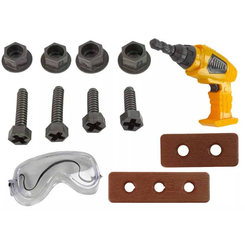 LEAN TOYS Großer DIY-Werkzeugkasten + Akku-Bohrmaschine Handwerker-Set
