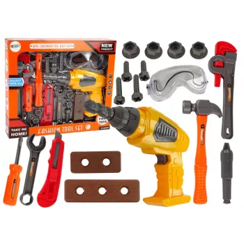 LEAN TOYS Großer DIY-Werkzeugkasten + Akku-Bohrmaschine Handwerker-Set