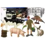 LEAN TOYS Großer Bauernhoftierfiguren-Set + Bauer und Gehöft 10 Teile