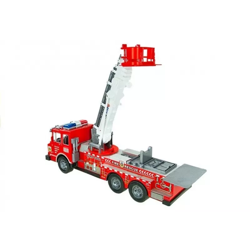 LEAN TOYS Großes Feuerwehr-Set mit Feuerwehrauto, Figuren und Quad-Helm für Kinder