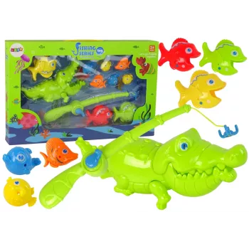 LEAN TOYS Großes Angelspiel mit Angelrute Let's Go Fishing! 11 Elemente