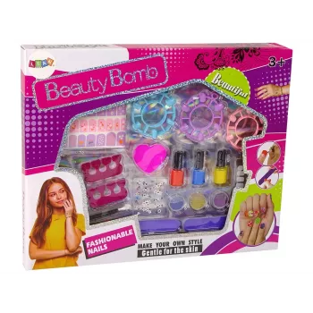 LEAN TOYS Großes Nagellack-Set Nagellacke Aufkleber Zehenspreizer