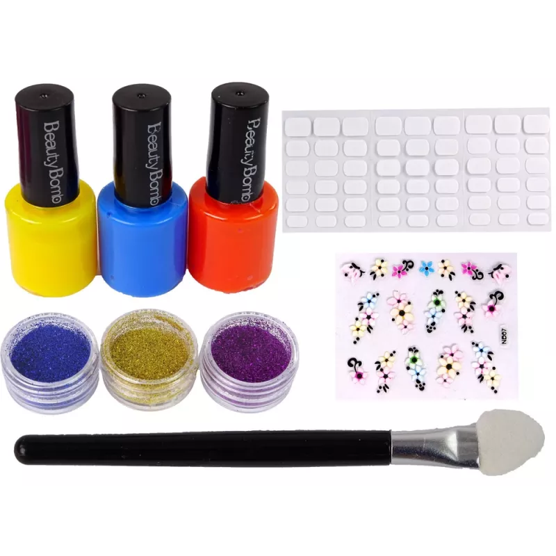 LEAN TOYS Großes Nagellack-Set Nagellacke Aufkleber Zehenspreizer