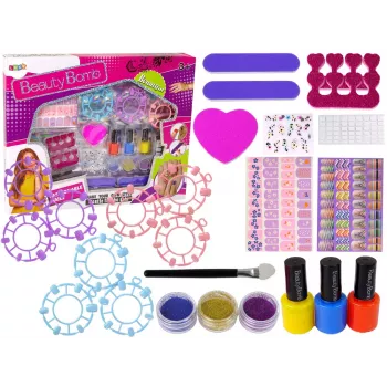 LEAN TOYS Großes Nagellack-Set Nagellacke Aufkleber Zehenspreizer