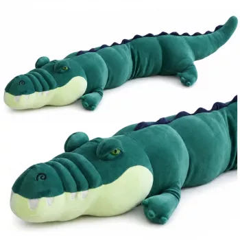 LEAN TOYS Großer Plüschkrokodil Maskottchen Kuscheltier Realistisch Grün 150 cm