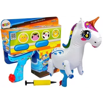 LEAN TOYS Große Pump-Wasserpistole Einhorn