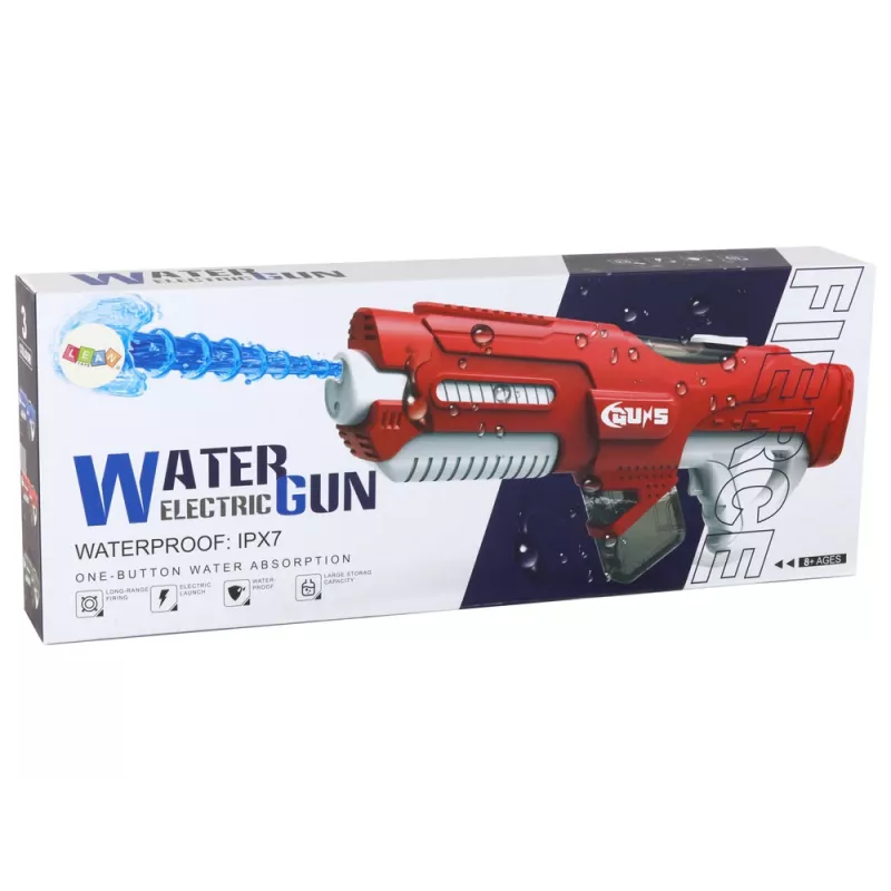 LEAN TOYS Große rote Wasserpistole 750ml mit Brille