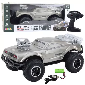 LEAN TOYS Großer ferngesteuerter Off-Road-Sportwagen RC Silber 1:8