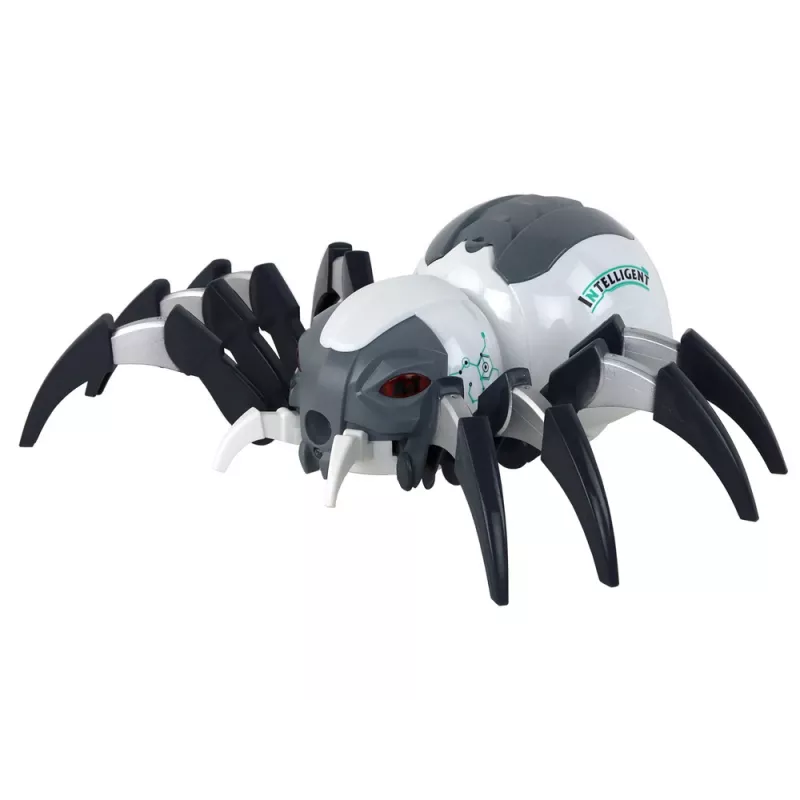 LEAN TOYS Große ferngesteuerte RC Spinne, batteriebetrieben, Weiß und Grau
