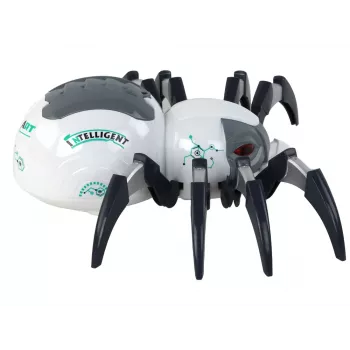 LEAN TOYS Große ferngesteuerte RC Spinne, batteriebetrieben, Weiß und Grau