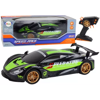 LEAN TOYS Großer ferngesteuerter Sportwagen 1:10 Grün und Schwarz