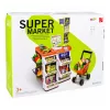 LEAN TOYS Großer Supermarkt-Kassenwagen-Set - 60 Teile mit Licht, Sound & Zubehör, Rollenspielzeug für Kinder ab 3 Jahren