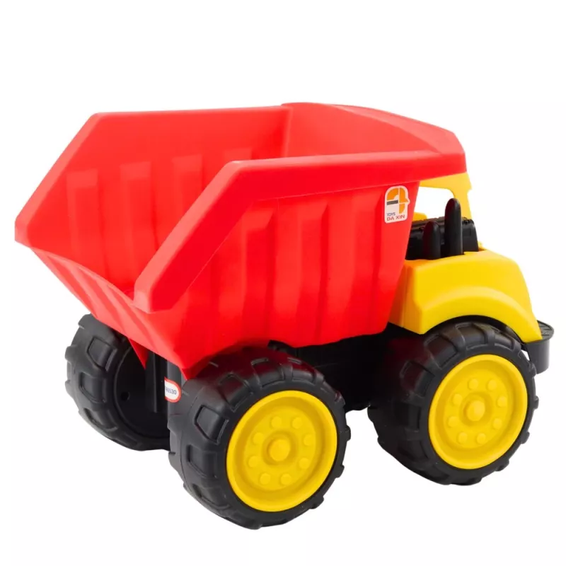 LEAN TOYS Großer Kipper für Kinder Sand-Baufahrzeug Rot-Gelb