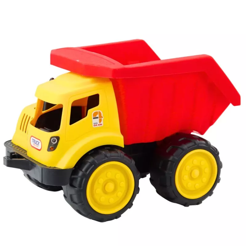 LEAN TOYS Großer Kipper für Kinder Sand-Baufahrzeug Rot-Gelb