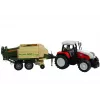LEAN TOYS Großer Traktor mit Anhänger, landwirtschaftliche Maschine, 65 cm