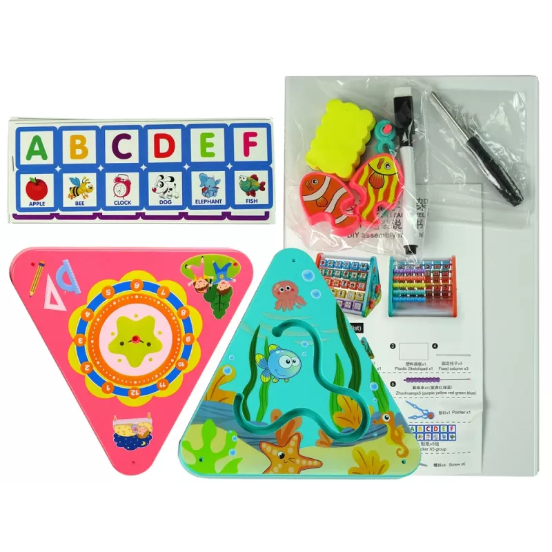 LEAN TOYS Lernregal Dreieck Zähler Buchstaben Objekte Tiere