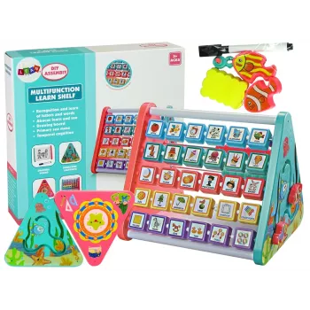 LEAN TOYS Lernregal Dreieck Zähler Buchstaben Objekte Tiere
