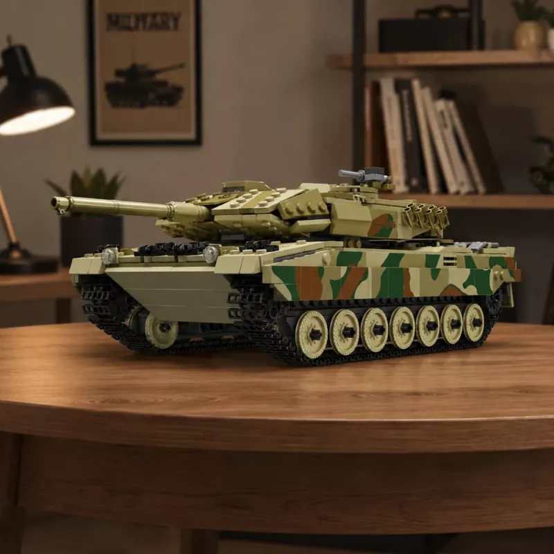 LEAN TOYS Leopard Militärpanzer ferngesteuerter RC Konstruktionsbausteine 1100 Stk.