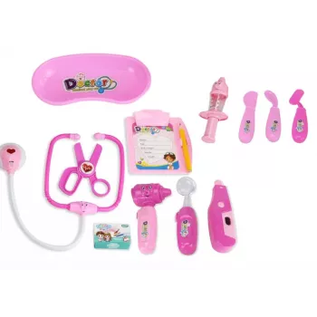 LEAN TOYS Little Doctor Medical Kit im Koffer mit Licht und Sound Pink