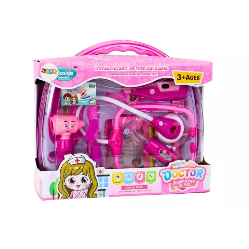 LEAN TOYS Little Doctor Medical Kit im Koffer mit Licht und Sound Pink