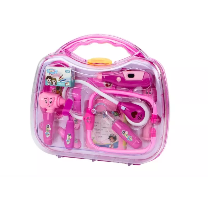 LEAN TOYS Little Doctor Medical Kit im Koffer mit Licht und Sound Pink