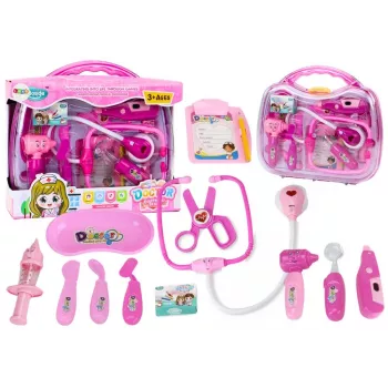 LEAN TOYS Little Doctor Medical Kit im Koffer mit Licht und Sound Pink