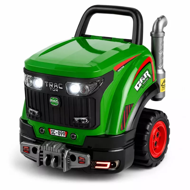 LEAN TOYS Little Handyman's Zerlegbarer Traktor mit Lichtern, Geräuschen und Dampf