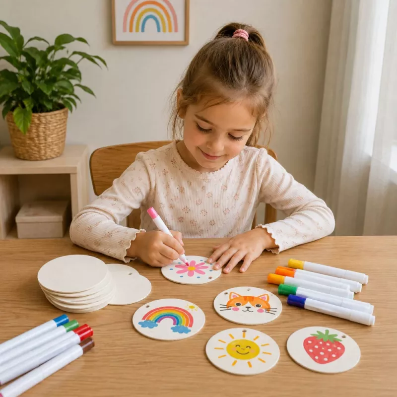 LEAN TOYS Magic 3D Malpapier DIY Holzpulpe-Scheiben 20 Stück 6 cm