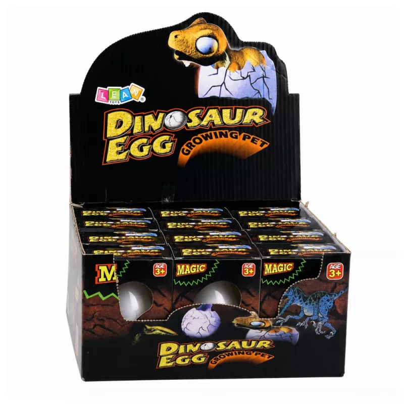 LEAN TOYS Magic Egg Schlüpfender Dinosaurier im Wasser Ei Weiß 6,5 cm
