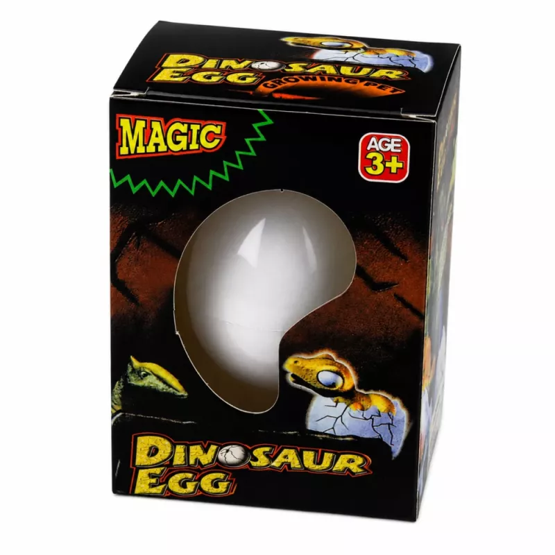 LEAN TOYS Magic Egg Schlüpfender Dinosaurier im Wasser Ei Weiß 6,5 cm