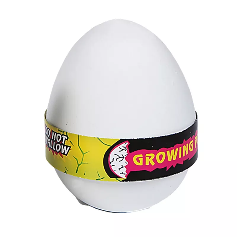 LEAN TOYS Magic Egg Schlüpfender Dinosaurier im Wasser Ei Weiß 6,5 cm
