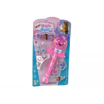 LEAN TOYS Magical Fairy Tale Princesses Set mit interaktivem Zauberstab, Licht, Sound und Sternprojektor-Funktion