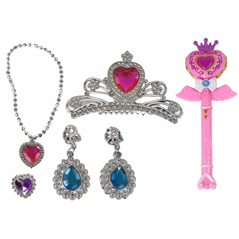 LEAN TOYS Magical Fairy Tale Princesses Set mit interaktivem Zauberstab, Licht, Sound und Sternprojektor-Funktion