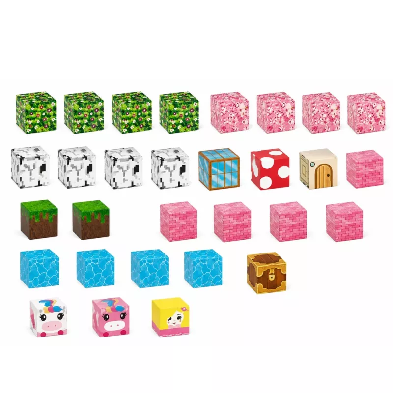 LEAN TOYS Magnetische Bausteine 50-teiliges Set – 3D Pixel Einhorn Würfel, ABS Kunststoff, Kreatives Konstruktionsspielzeug