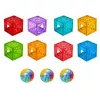 LEAN TOYS Magnetische Bausteine 60 Stück - Bunte Würfel-Kugelbahn-Baukasten