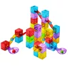 LEAN TOYS Magnetische Bausteine 60 Stück - Bunte Würfel-Kugelbahn-Baukasten
