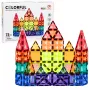 LEAN TOYS Magnetische Konstruktionsblöcke 3D Paneele Kreativ STEM Bunt 73 Stück