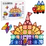 LEAN TOYS Magnetische Bausteine 3D-Platten Kreativ STEM Bunt 85 Stk.