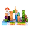 LEAN TOYS Magnetische Konstruktionsblöcke Würfel Quadratische Welt 3D 114 Teile