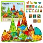 LEAN TOYS Magnetische Bausteine Dinosaurier Vulkan 31 Teile