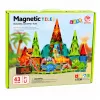 LEAN TOYS Magnetische Konstruktionsblöcke Dinosaurier Vulkan Set - 43 Teile STEM Lernspielzeug für Kinder ab 3 Jahren