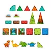 LEAN TOYS Magnetische Konstruktionsblöcke Dinosaurier Vulkan Set - 43 Teile STEM Lernspielzeug für Kinder ab 3 Jahren