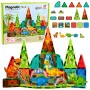 LEAN TOYS Magnetische Konstruktionsblöcke Dinosaurier Vulkan Set - 43 Teile STEM Lernspielzeug für Kinder ab 3 Jahren