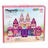 LEAN TOYS Magnetische Konstruktionsblöcke Prinzessinnenschloss Pink 38 Stück